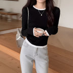 Top Contrasté – Coupe Cintrée Élégante