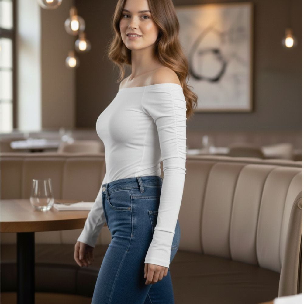 Top Blanc Drapé Élégant