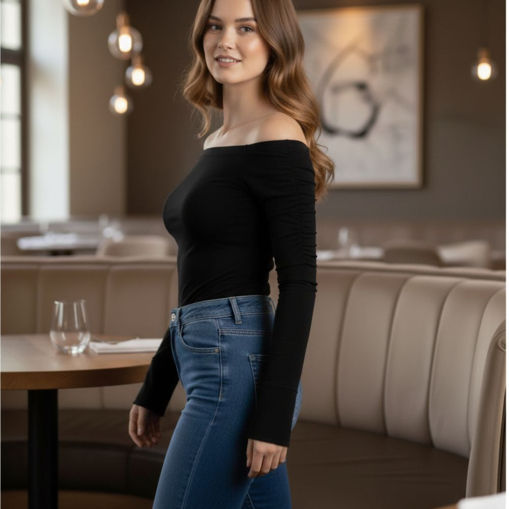 Top Blanc Drapé Élégant