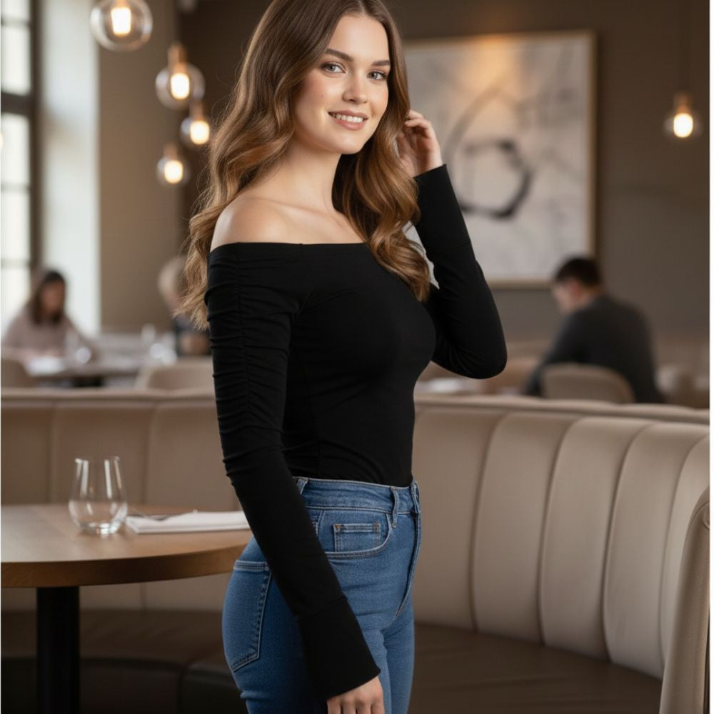 Top Blanc Drapé Élégant