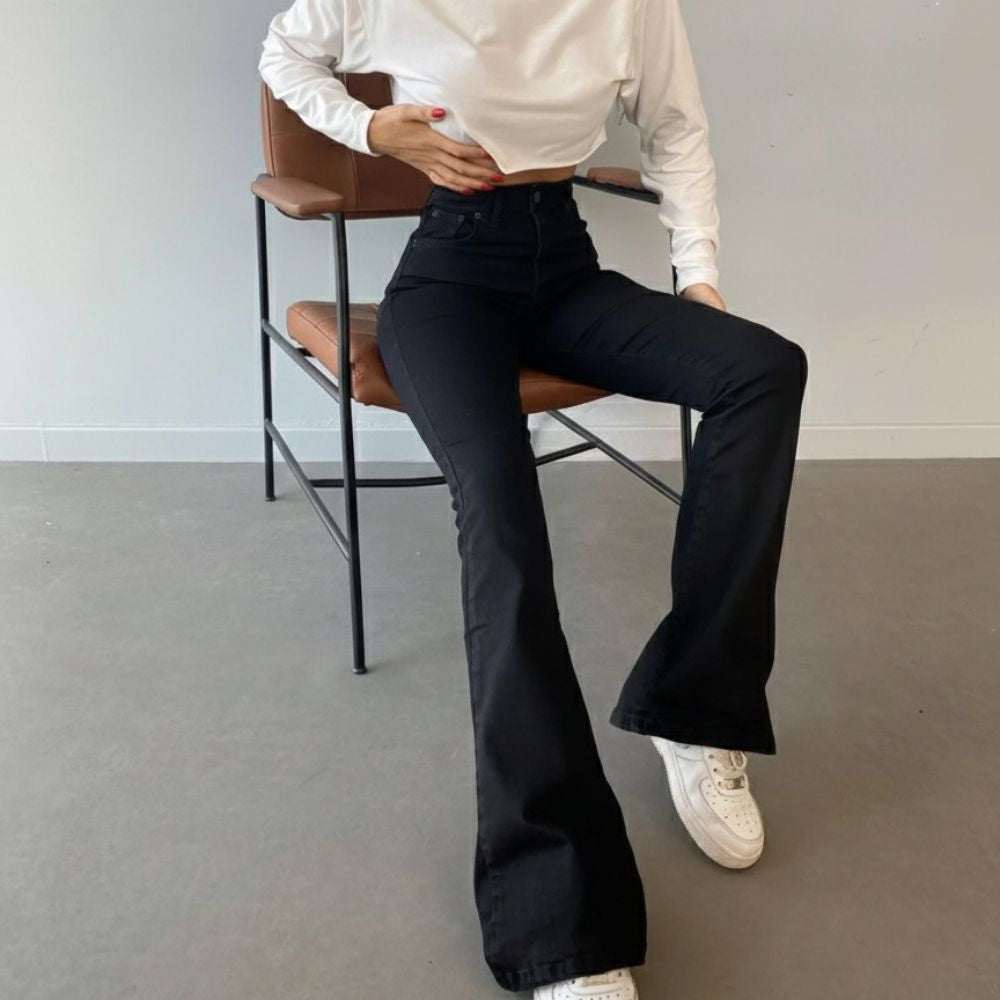 Jean Évasé Taille Haute – Effet Élancé & Style Moderne