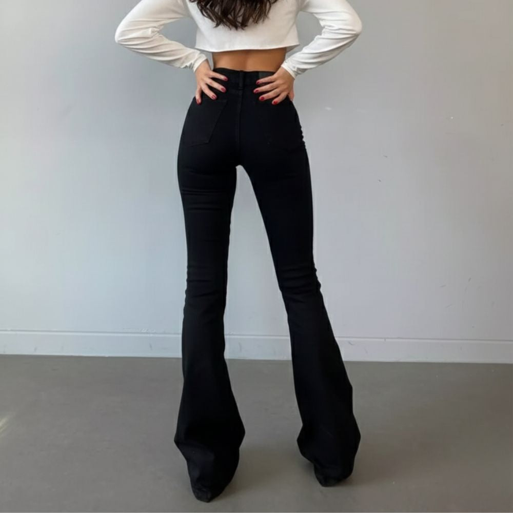 Jean Évasé Taille Haute – Effet Élancé & Style Moderne