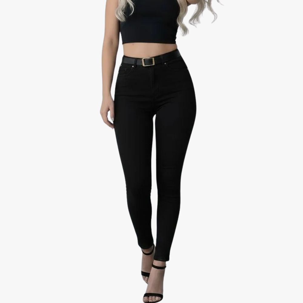 Jean Skinny Noir Taille Haute