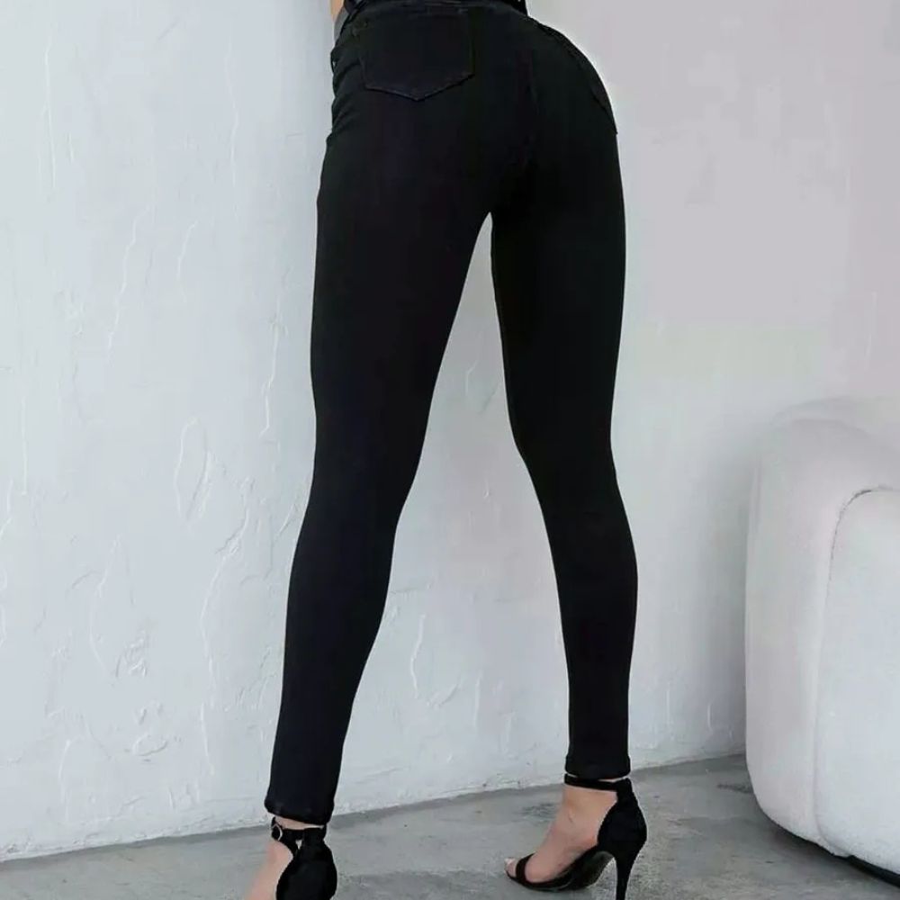 Jean Skinny Noir Taille Haute