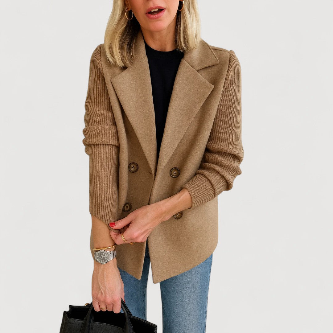 ELORA – BLAZER ÉLÉGANT À MANCHES CÔTELÉES