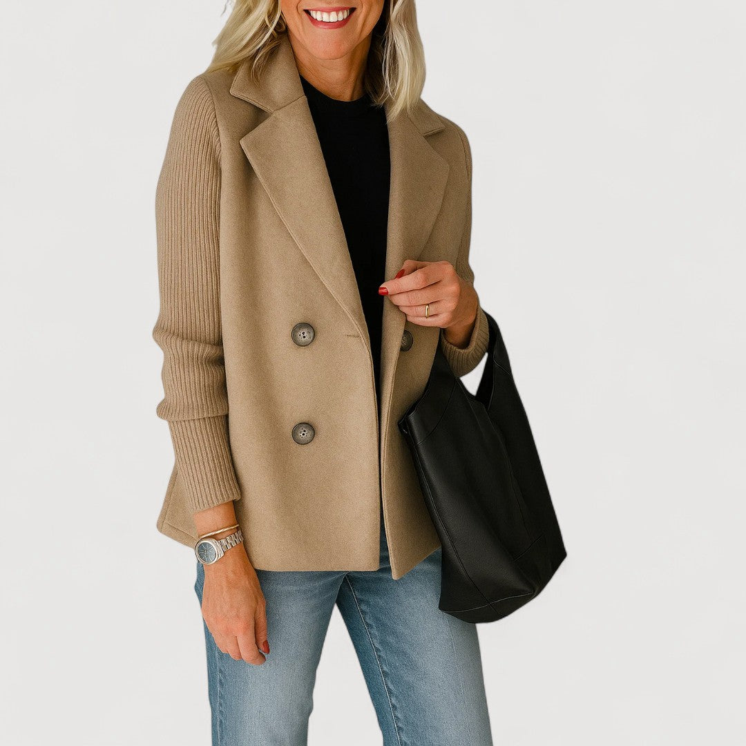 ELORA – BLAZER ÉLÉGANT À MANCHES CÔTELÉES