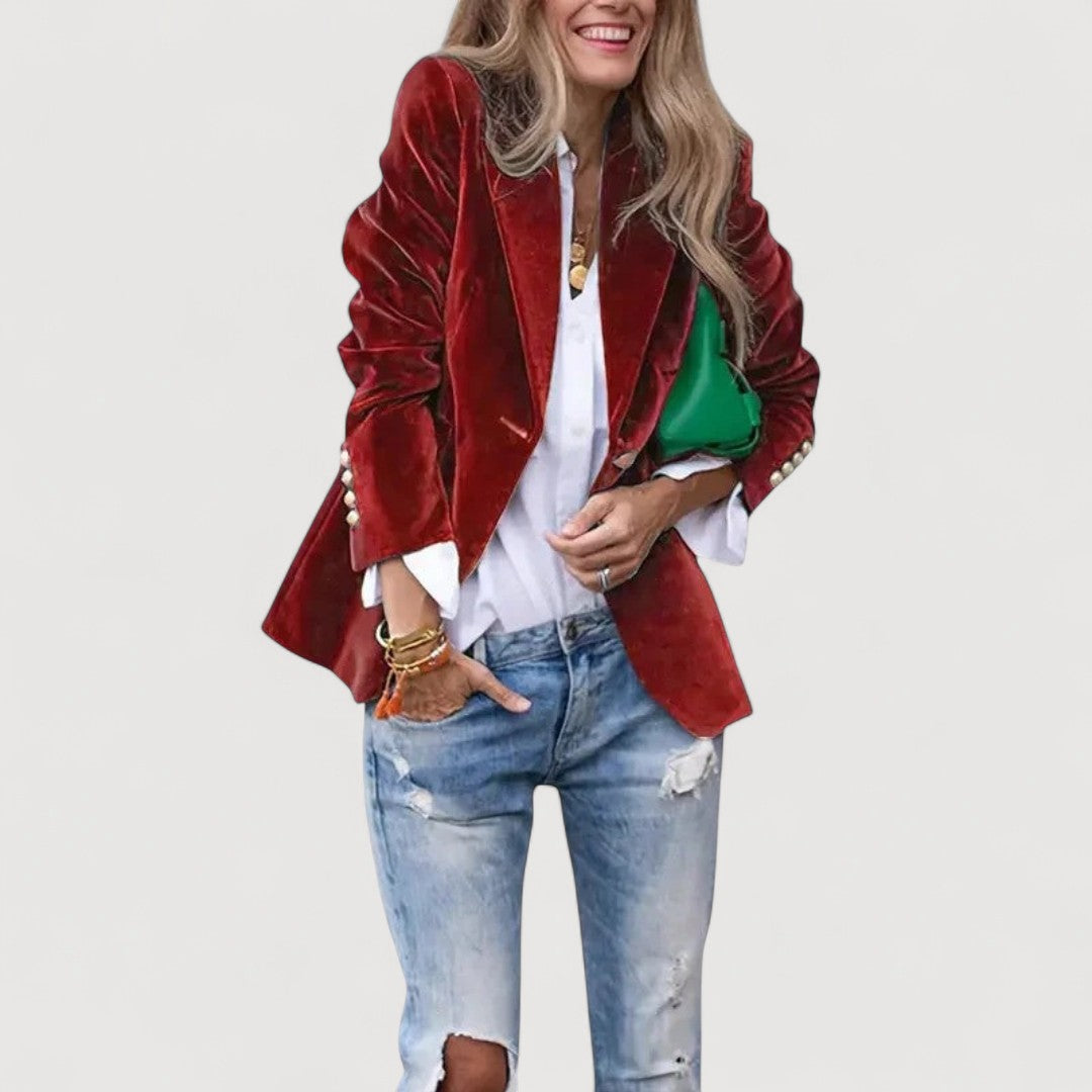 MARCELA – BLAZER TAILORÉ EN VELOURS